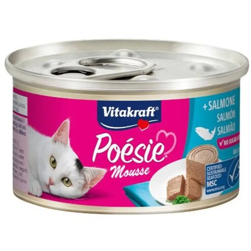 Vitakraft Poesie Mousse de Salmão, Lata de 12 x 85 gramas