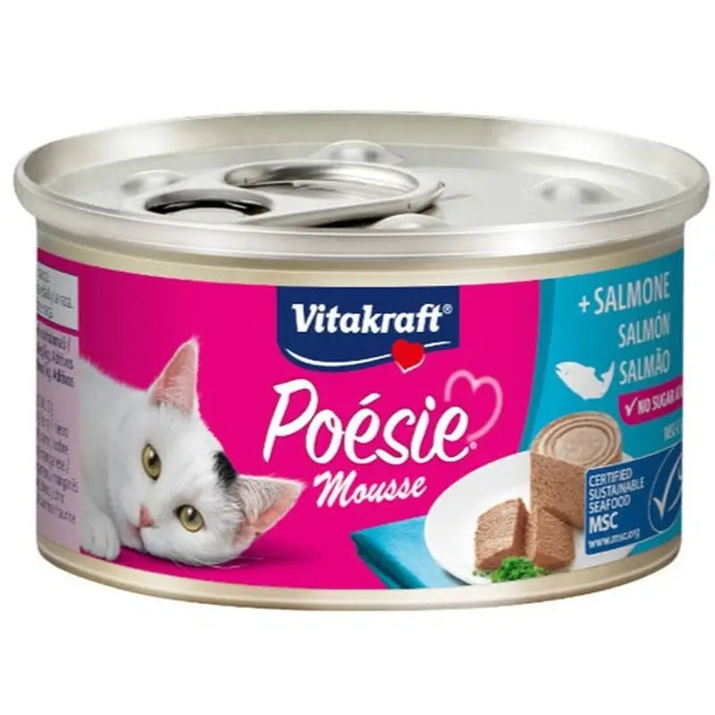 Vitakraft Poesie Mousse de Salmão, Lata de 12 x 85 gramas