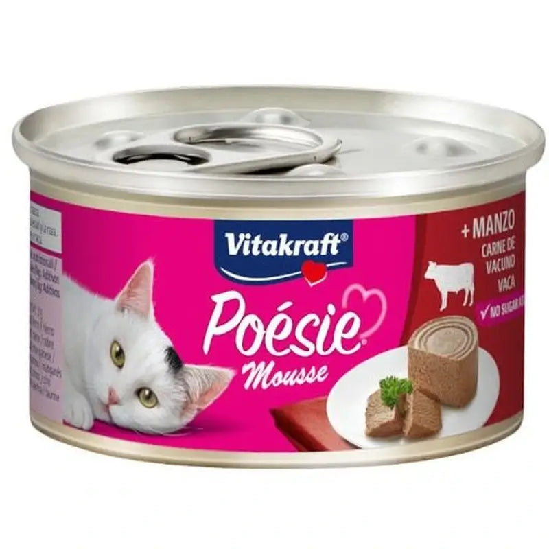 Vitakraft Poesie Mousse de Vitela, Lata de 12 x 85 gramas