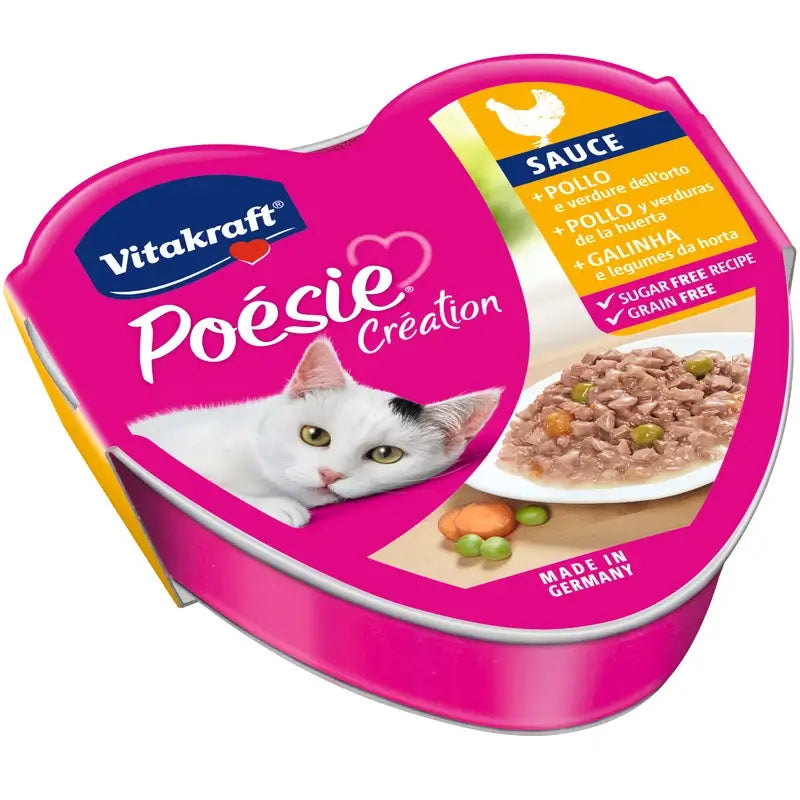 Vitakraft Poesie Molho de Frango com Legumes, embalagem de 15 x 85 gramas