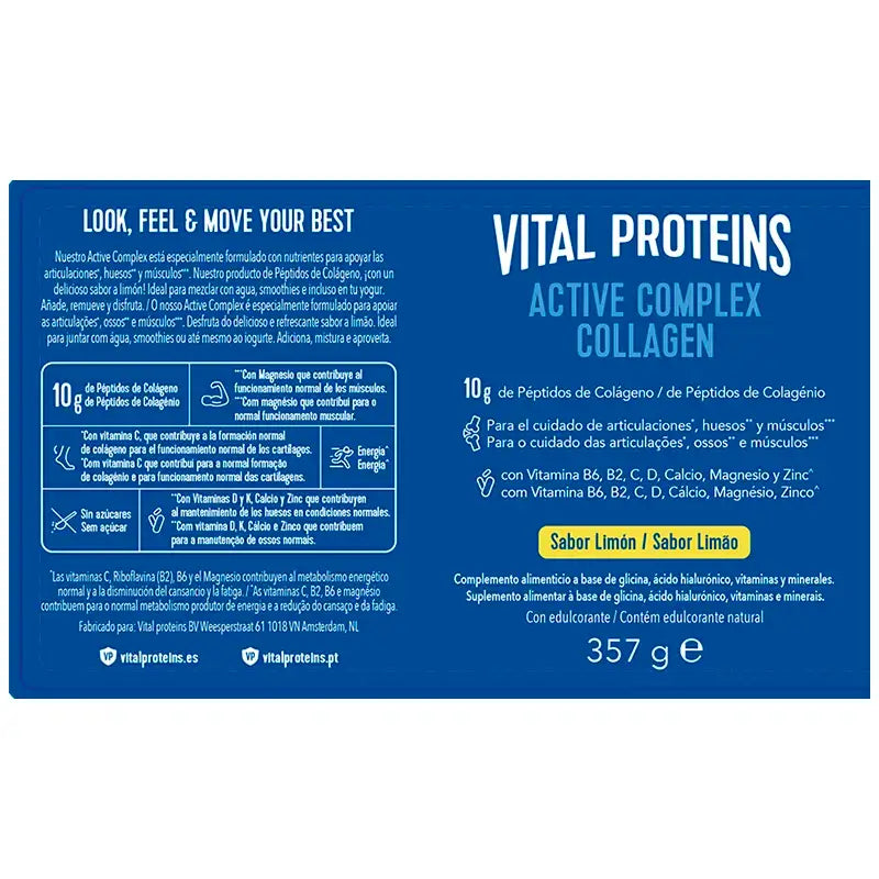 Vital Proteins Complexo Ativo de Colagénio Limão, 357 g