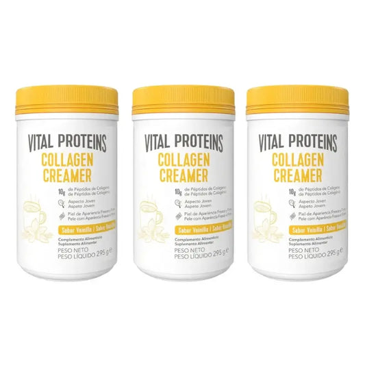 Vital Proteins Creme em Pó, Colagénio Sabor Baunilha, 3x295 g