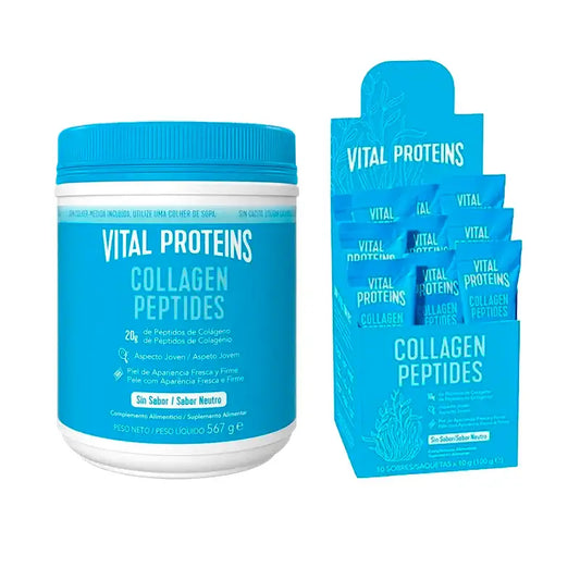 Pacote de Peptídeos de Colagénio Vital Proteins 567 g + 10 Saquetas Sabor Neutro