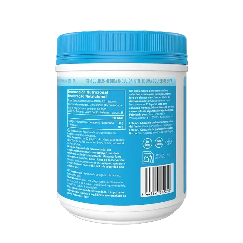 Pacote de Peptídeos de Colagénio Vital Proteins 567 g + 10 Saquetas Sabor Neutro