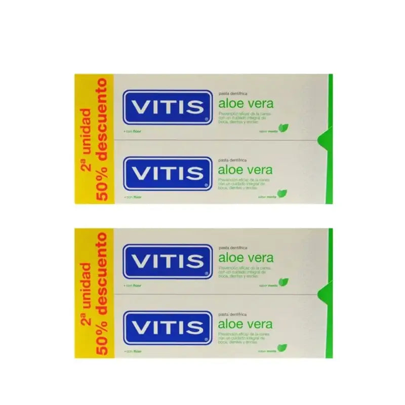 Vitis Aloé Vera Pasta de Dentes, 4 Unidades X 150 Ml