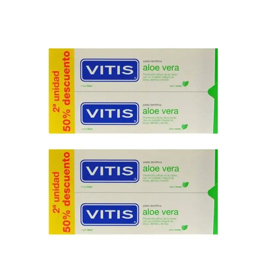Vitis Aloé Vera Pasta de Dentes, 4 Unidades X 150 Ml