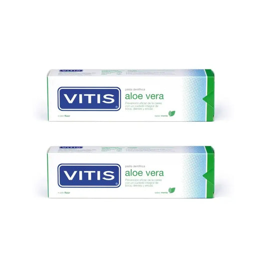 Vitis Aloe Vera Pasta de dentes Hortelã-pimenta, 2X150 Ml