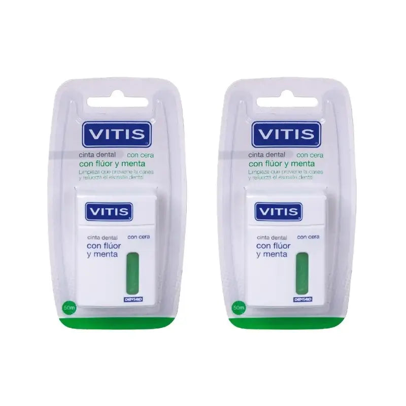 Vitis Dental Tape com Flúor e Hortelã, 2X50 M