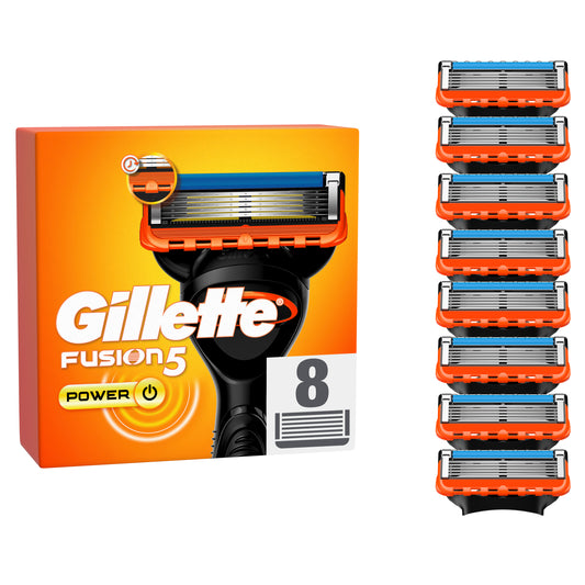 Gillette Fusion5 Power, recarga de lâmina de barbear, 8 unid.