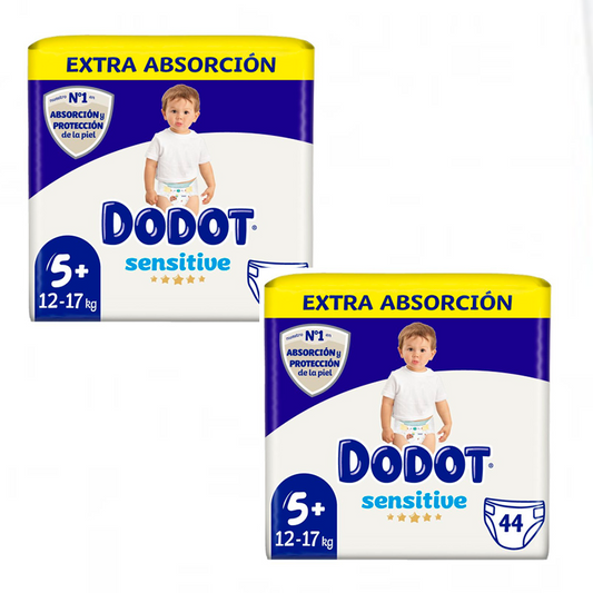 Dodot Sensitive Extra-Jumbo Pack Tamanho 5 Pack, 2 x 44 pcs.