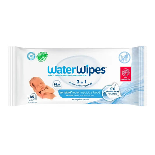 Waterwipes Toalhetes bebé Biodegradáveis, 60 Unidades