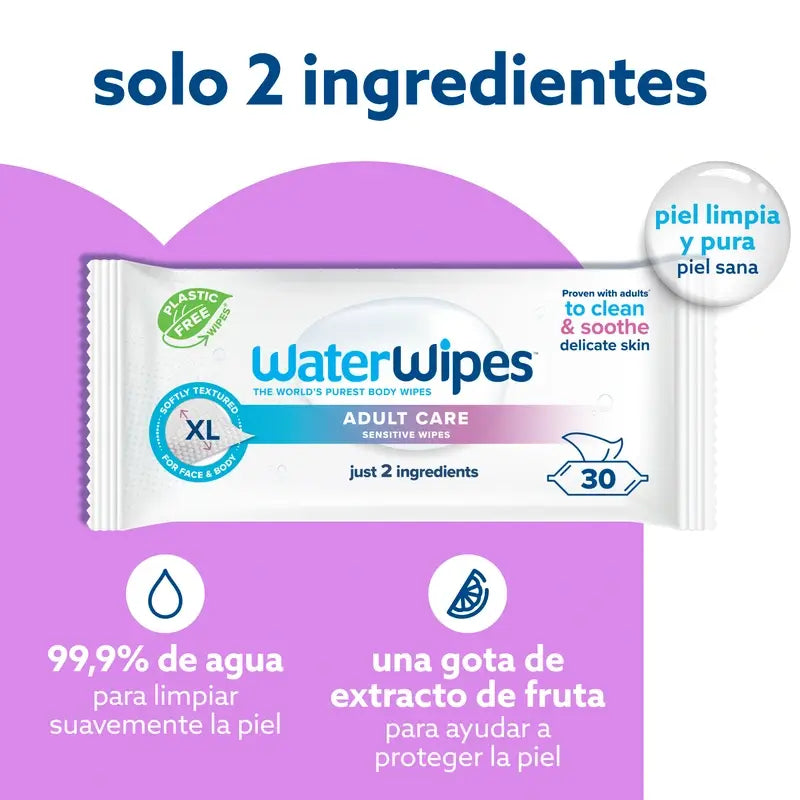 Toalhetes para adultos Waterwipes , 30 unidades