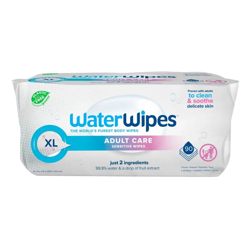 Waterwipes Pacote de toalhetes para adultos, 3 X 30 unidades