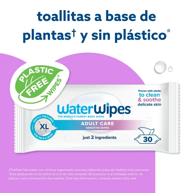 Waterwipes Pacote de toalhetes para adultos, 3 X 30 unidades