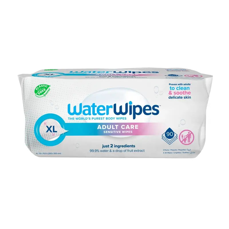 Waterwipes Pacote de toalhetes para adultos, 3 X 30 unidades