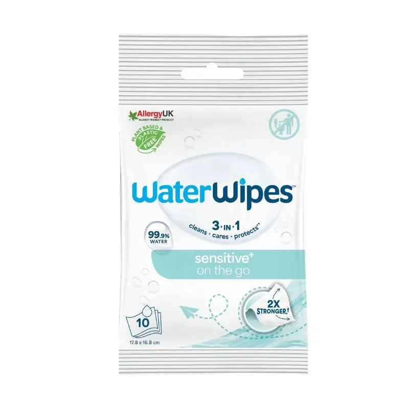 Toalhetes de transporte Waterwipes, 10 unidades.
