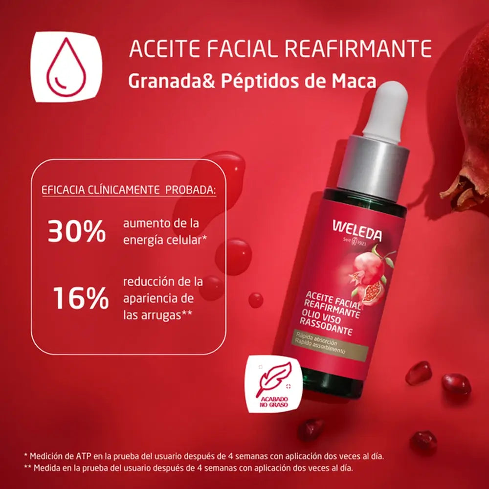 Óleo Facial Reafirmante de Romã Weleda, 30 ml
