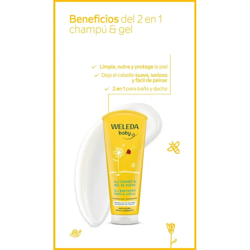 WELEDA CHAMPU Y GEL DE DUCHA CALENDULA 200 ML