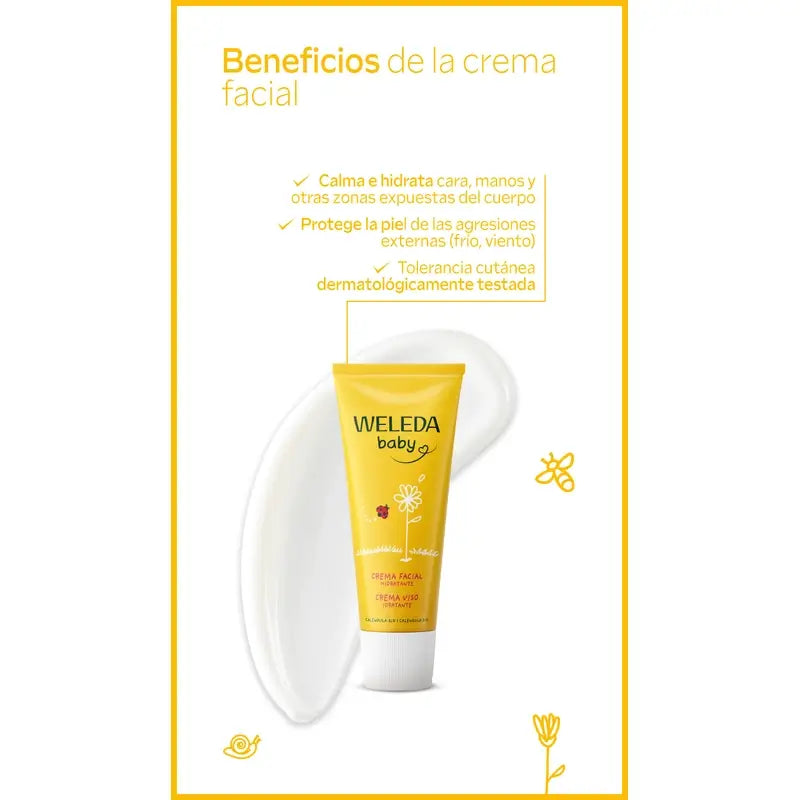 Creme Facial de Calêndula para Bebés Weleda 50 ml