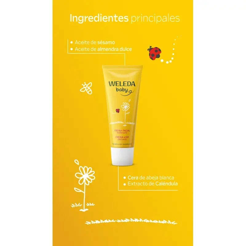 Creme Facial de Calêndula para Bebés Weleda 50 ml
