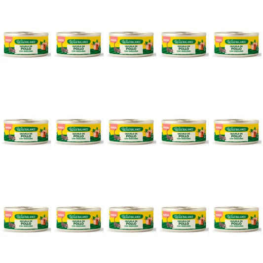 Wild Balance Canned Chicken Vegetable Casserole For Cats, 80g, Embalagem de 15
