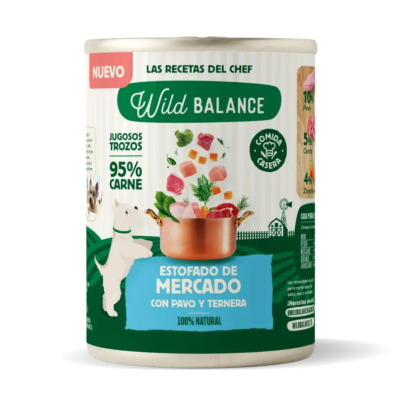 Wild Balance Canned Market Stew With Turkey & Beef For Dogs, 400 gramas