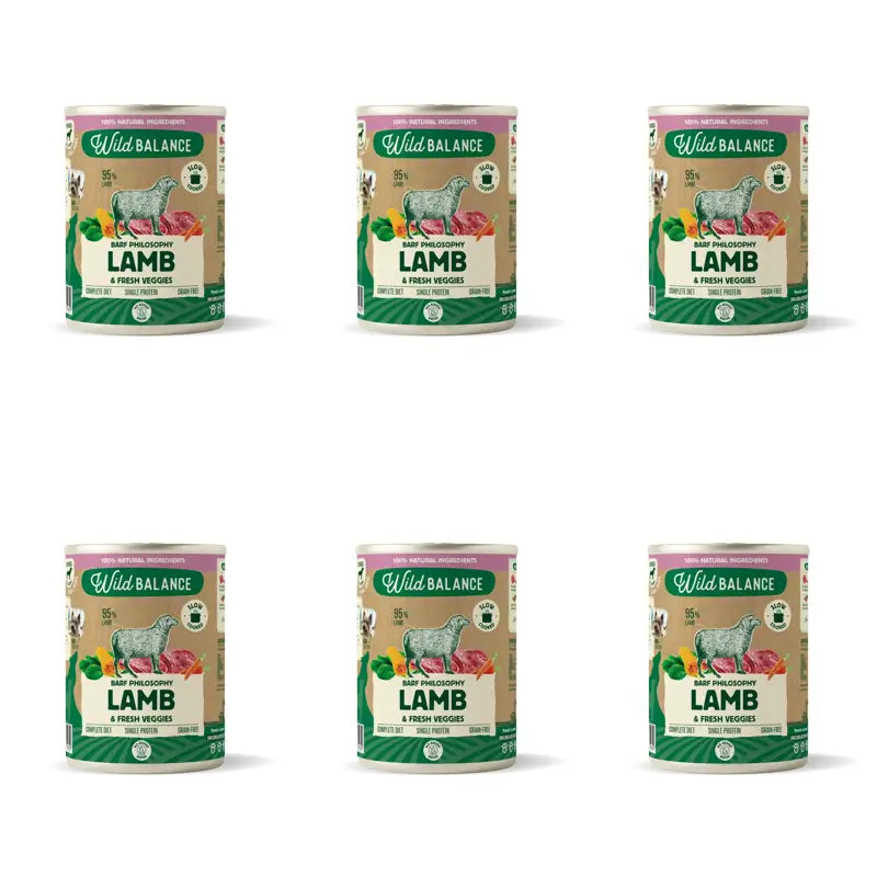 Wild Balance Philosophy Lamb Barf para Cães, 400g, 6 Embalagens de 6