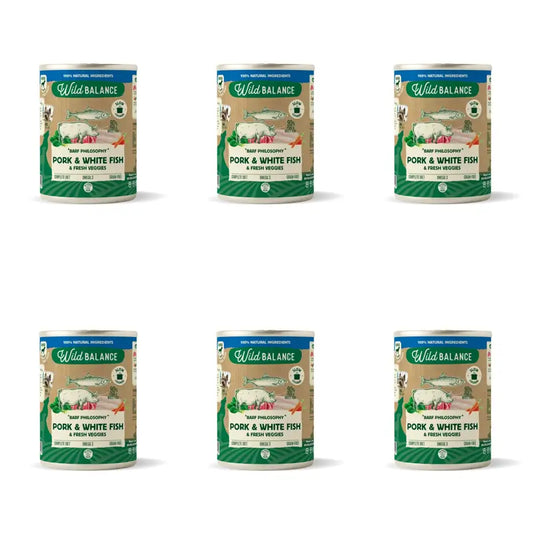 Wild Balance Pescada Barf Filosofia Lata para Cães, 400 g, Embalagem de 6