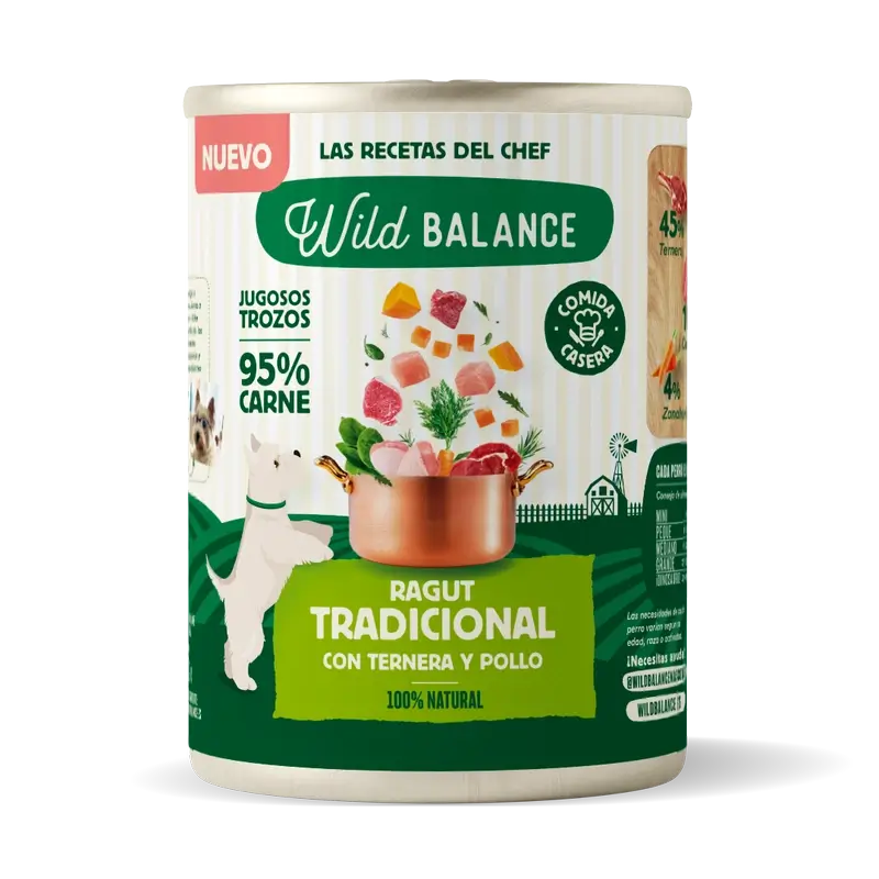 Wild Balance Canned Ragout with Beef, Chicken & Vegetables for Dogs, 400 gramas