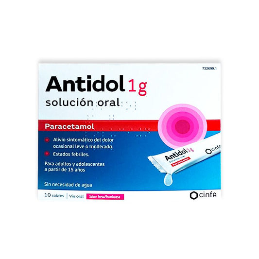 Antidol 1 g Solução Oral, 10 Saquetas