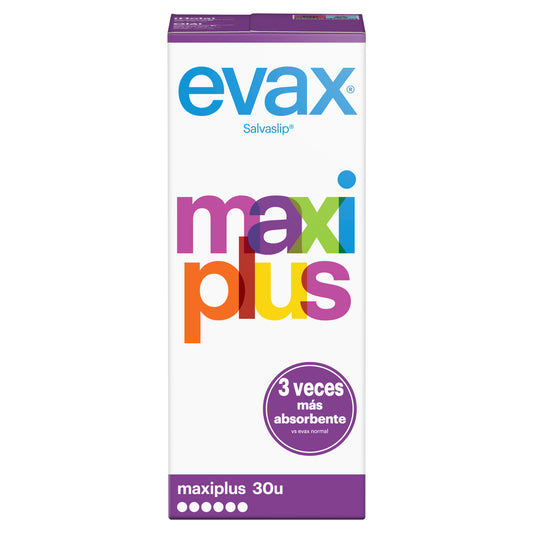 Evax Salvaslip Maxi Plus Panty Liner , 30 unidades