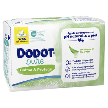 Dodot Pure Soothe & Protect Toalhetes para bebés, 138 toalhetes