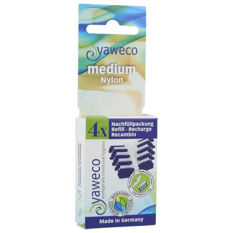 Yaweco Recargas para Escova de Dentes Dent. Nylon Médio-Duro 4pcs.
