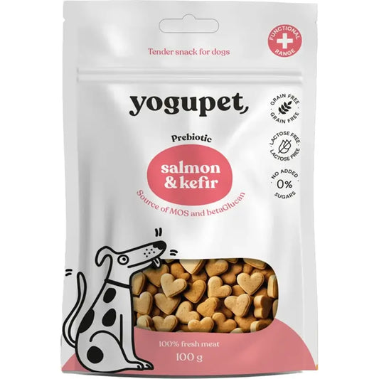 Yogupet Snack semi-húmido para cães Sabor a salmão e kefir , 50 g