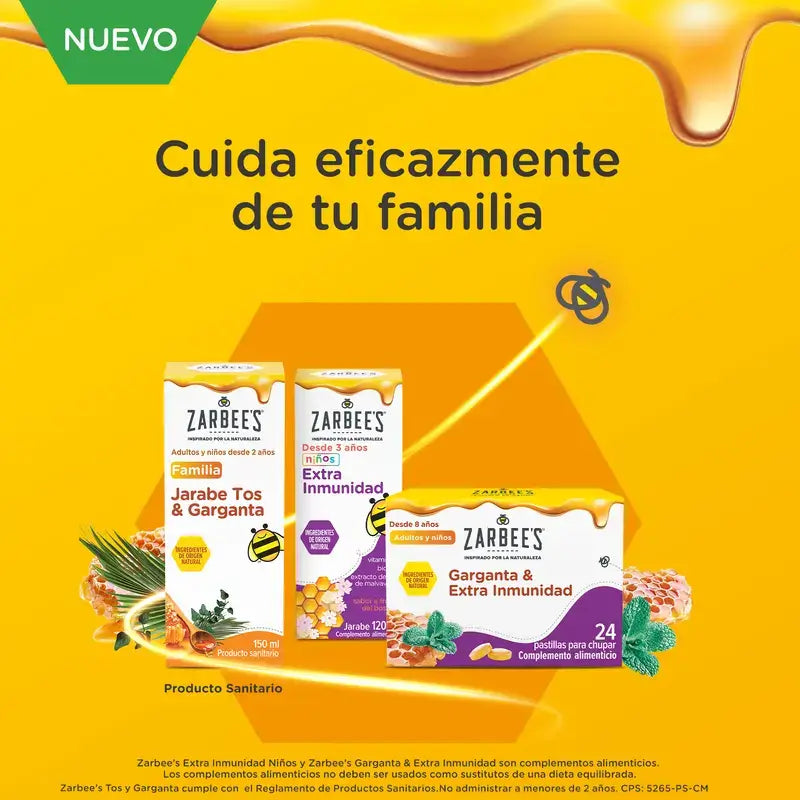 Zarbee's Throat & Immunity 24 pastilhas com mel, hortelã-pimenta, zinco e vitamina D