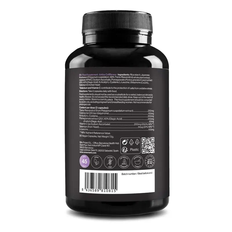 Zenement Antiox Cellrenew, 90 cápsulas vegetais