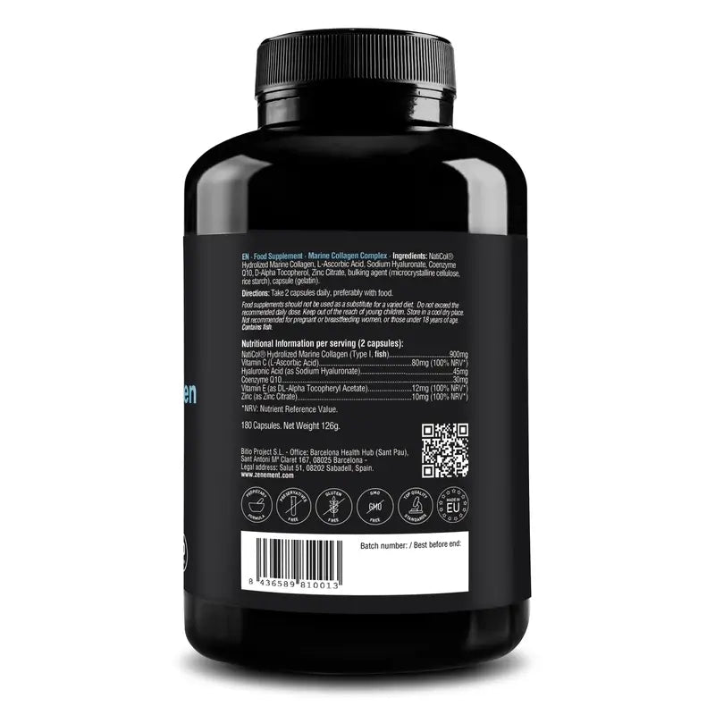 Zenement Marine Collagen Complex, 180 cápsulas