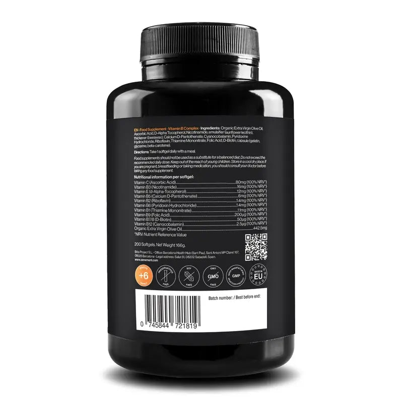 Zenement B-Vitamin Complex, 200 cápsulas de gelatina mole
