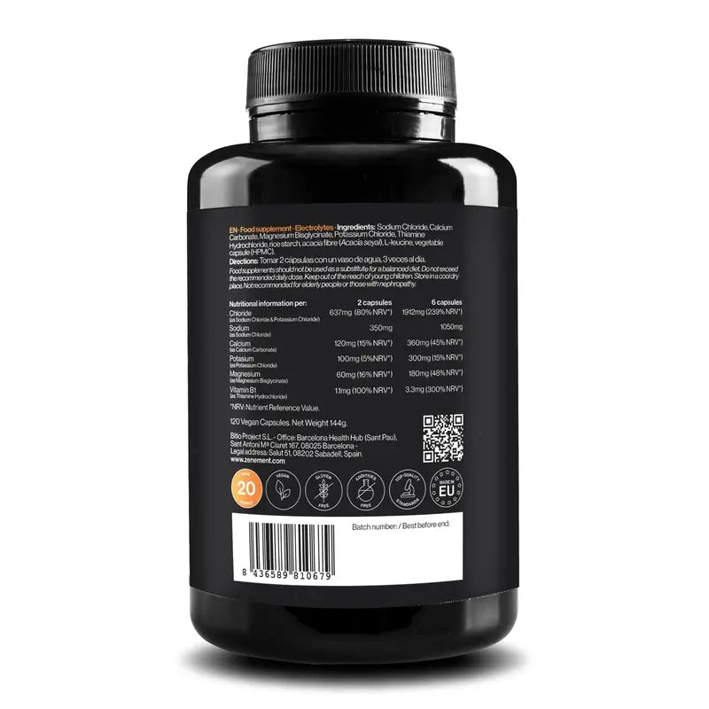 Zenement Electrolytes, 120 cápsulas vegetais