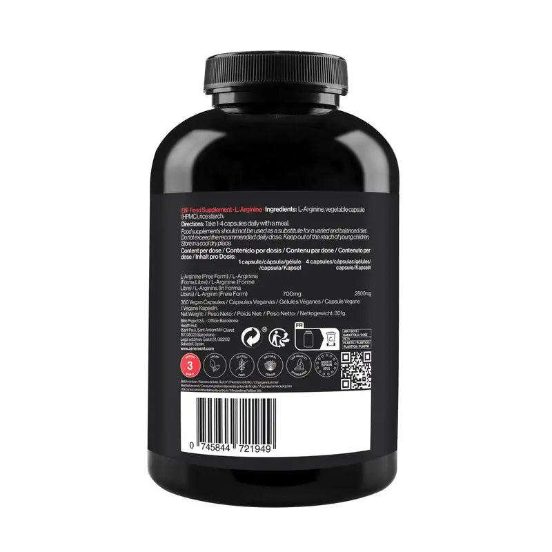 Zenement L-Arginina 700 Mg, 360 cápsulas vegetais