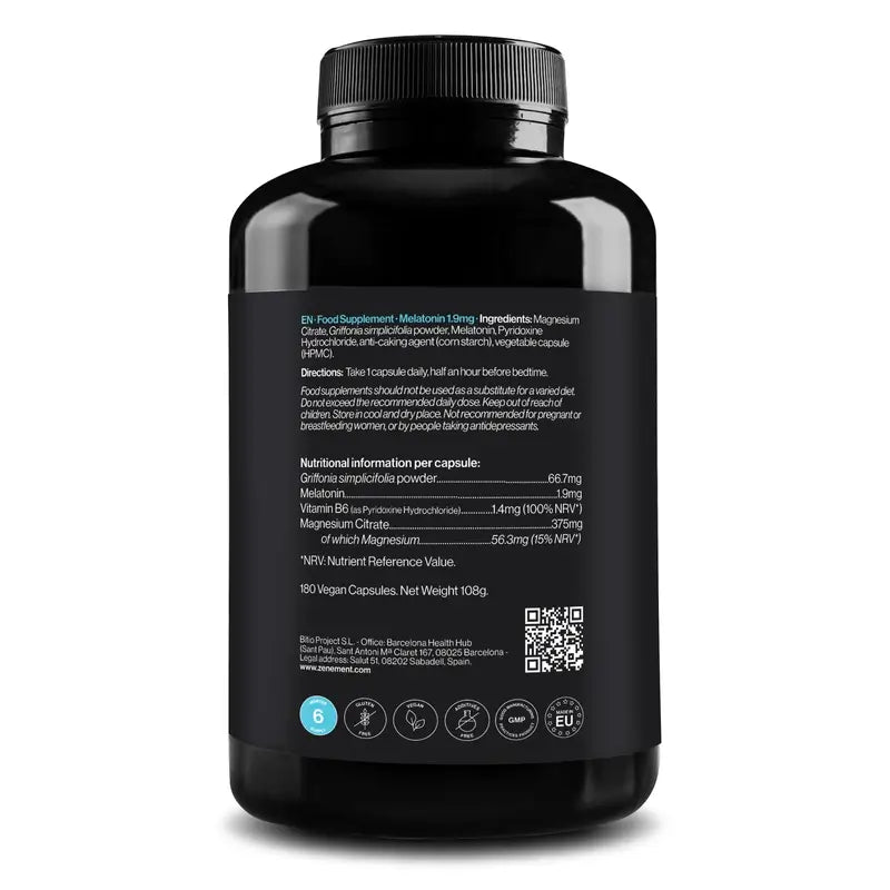 Zenement Melatonin Complex 1,9 Mg, 180 cápsulas vegetais