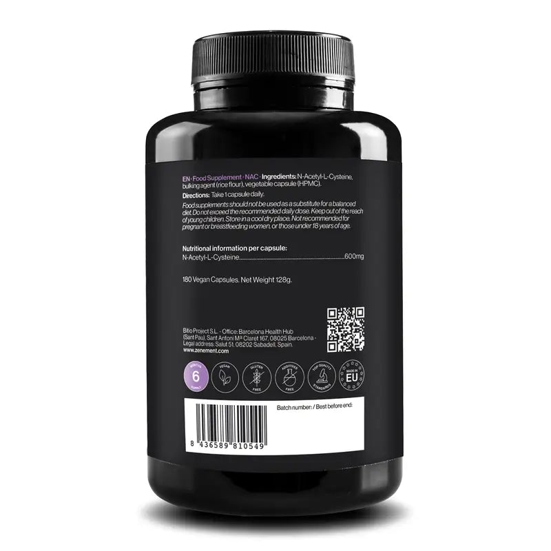 Zenement Nac 600 Mg, 180 cápsulas vegetais