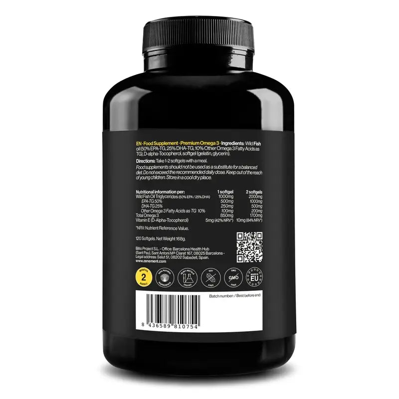 Zenement Omega-3 Premium, 120 cápsulas de gelatina mole