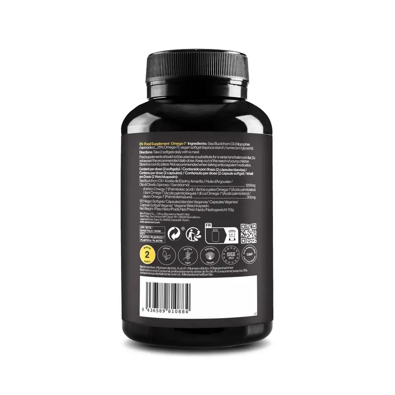 Zenement Omega-7, 120 cápsulas de gelatina mole veganas