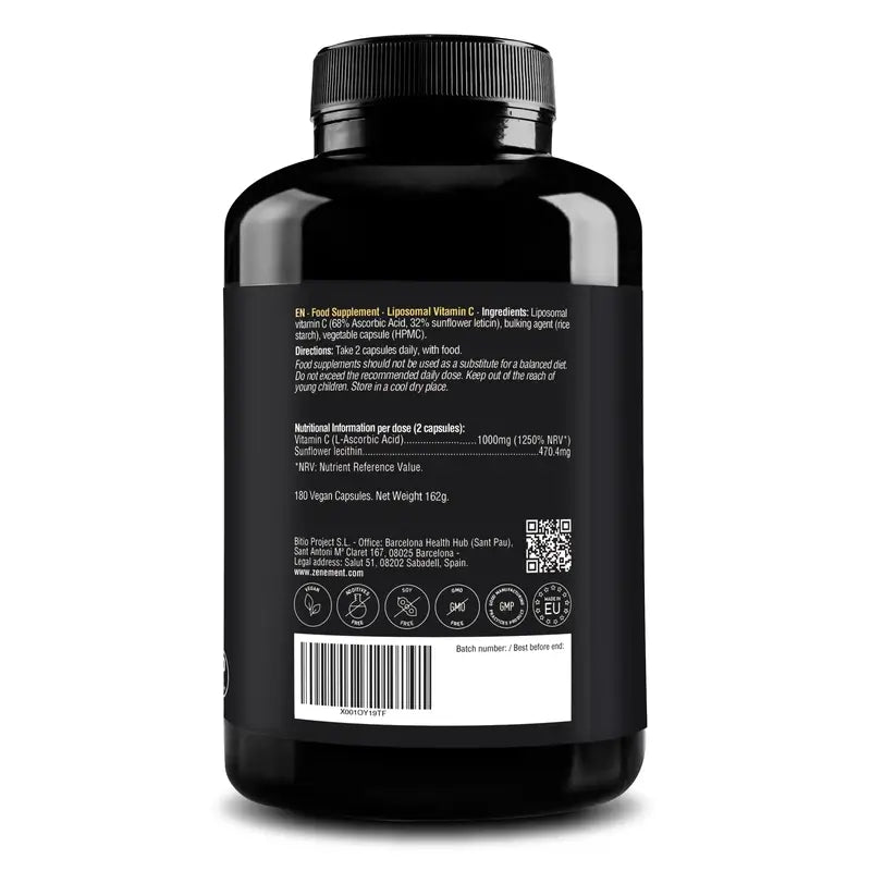 Zenement Liposomal Vitamin C Liposomal, 180 cápsulas vegetais