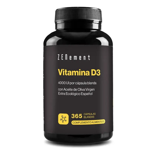 Zenement Vitamina D3 4000 UI, 365 cápsulas de gelatina mole