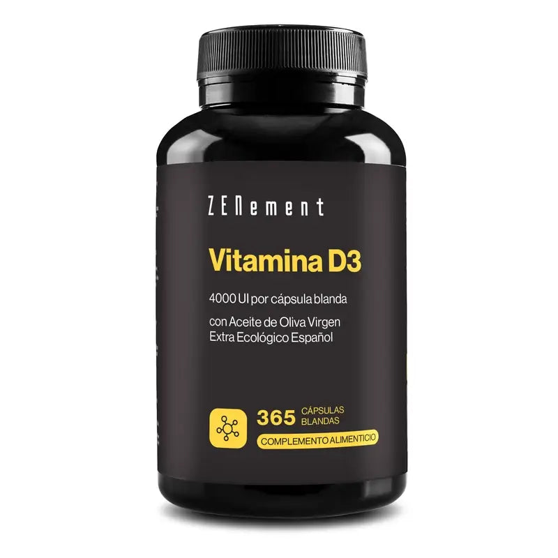 Zenement Vitamina D3 4000 UI, 365 cápsulas de gelatina mole