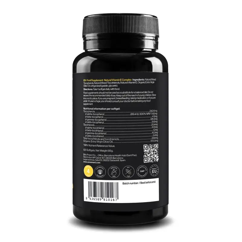 Zenement Vitamin E Natural Complex, 120 cápsulas de gelatina mole
