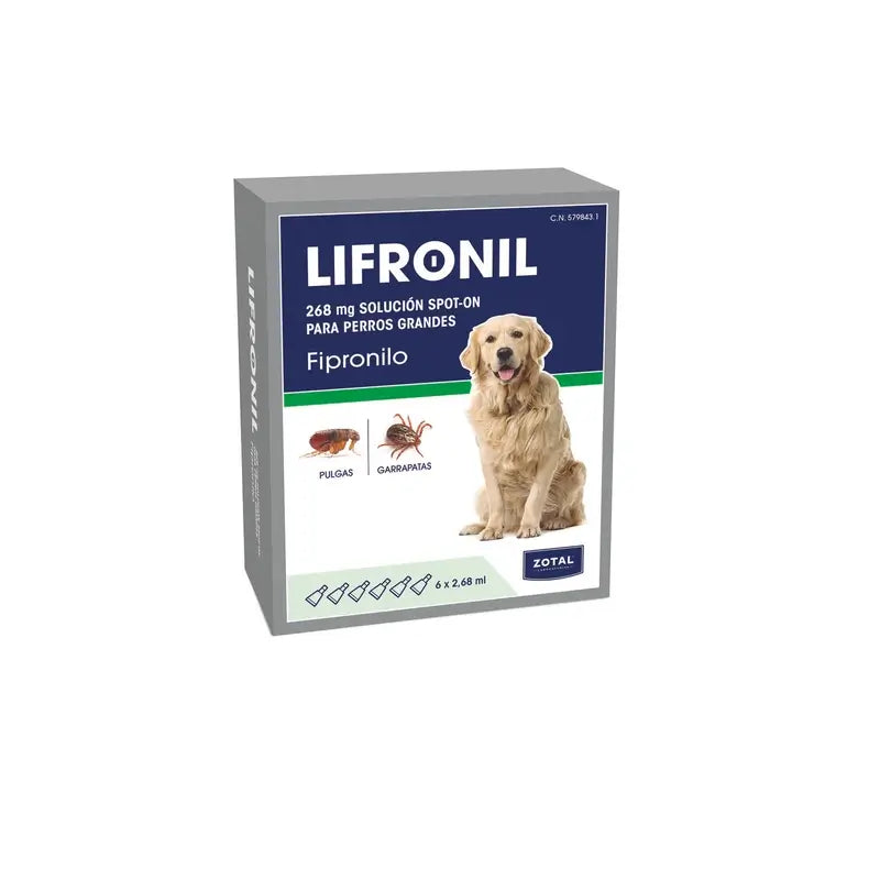 Zotal Lifronil Pipeta para Cães de Tamanho Médio (20-40 quilos) 6x268 miligramas
