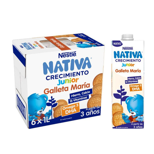 Nestlé Nativa 6-Pack Biscoito de crescimento, 1l 4 anos